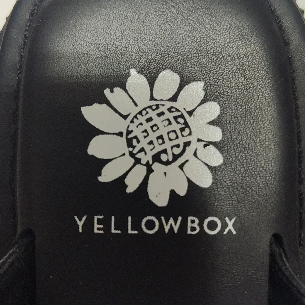 Yellow Box Black Sparkle Wedge Sandals - Picture 3 of 5